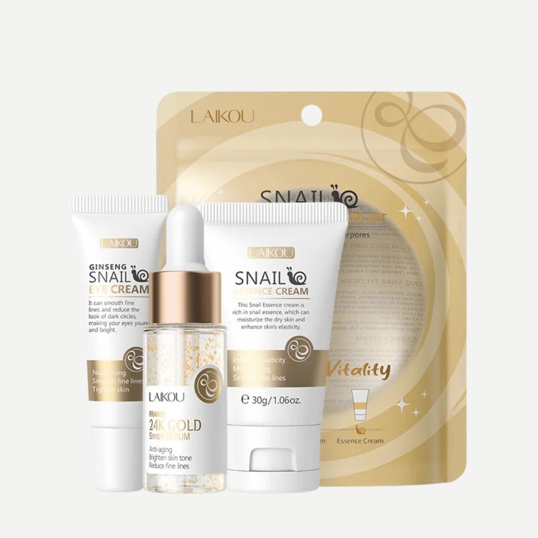 Coffret Soin Visage enrichi en or pur 24K, Vitamine C & Fleur de Cerisier (3 pièces)