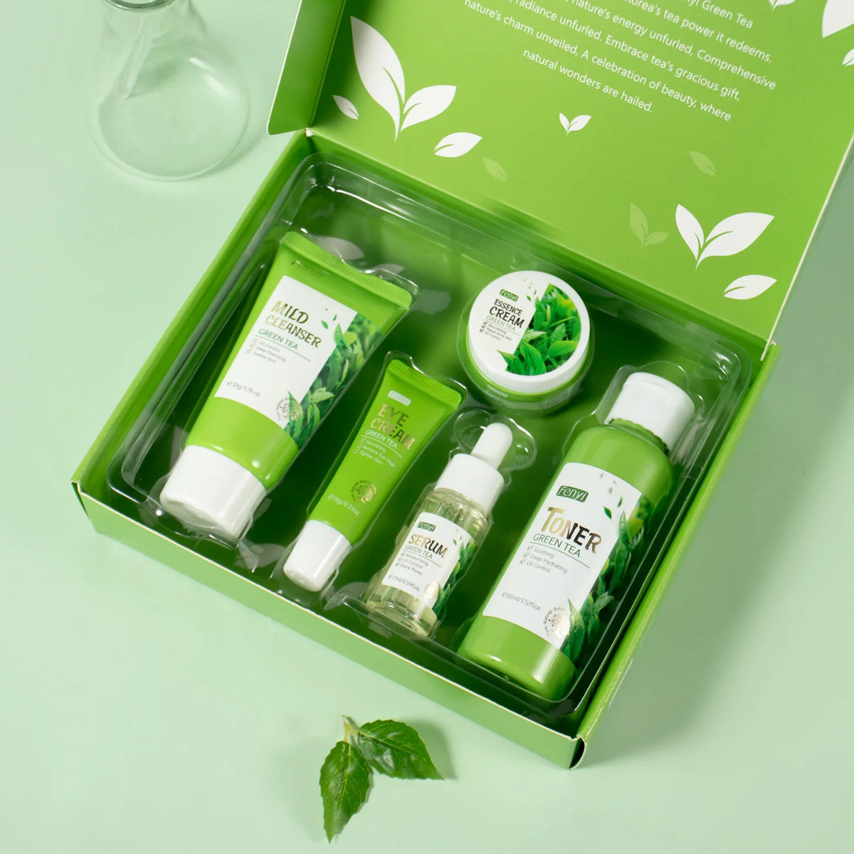 Coffret Soin Visage au Thé Vert (5 pièces)