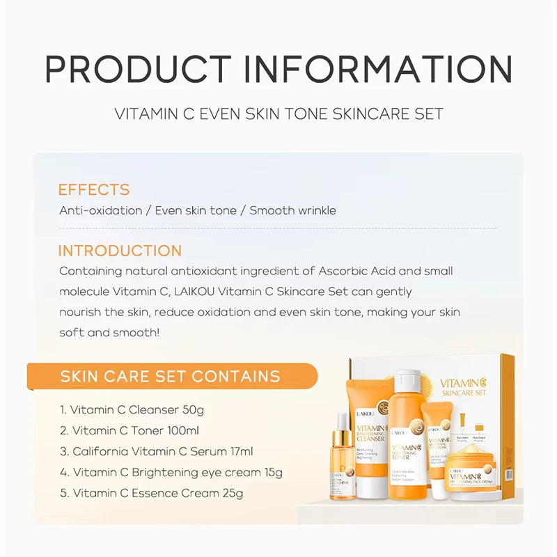 Coffret Soin Visage à la Vitamine C (5 pièces)